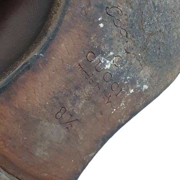 Gucci Mens Shoes Brown Leather Round Toe Zip Ankle Boots Size 8.5 Made in Italy - Picture 13 of 14